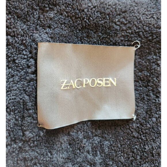 Zac Posen Suede Button Front Sherpa Jacket Size Medium - Picture 6 of 7